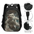 thumbnail image 3 of Pofeuu Astronaut Polar Bear Roar Print Storage Laptop Backpack with USB Charging Port[Water Resistant] College Computer Bookbag Fits, 3 of 7