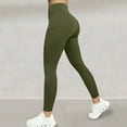 thumbnail image 2 of CheerKidz Womens Long Solid Color High Waisted Yoga Pants with Pockets Workout Gym Fitness Tights Butt Lifting Leggings for Women Stretchy Comfortable Casual Wear Pants(Army Green#1,XL), 2 of 9