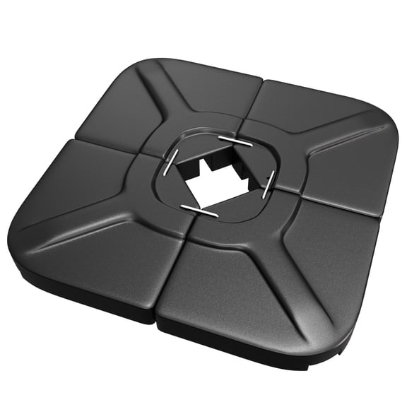 Easthome 4-Pack Heavy Duty Cantilever Umbrella Base with U-Lock, Offset Patio Market Stand - Square Weighted Base for Outdoor Umbrellas, Fill with Water or Sand for Stability