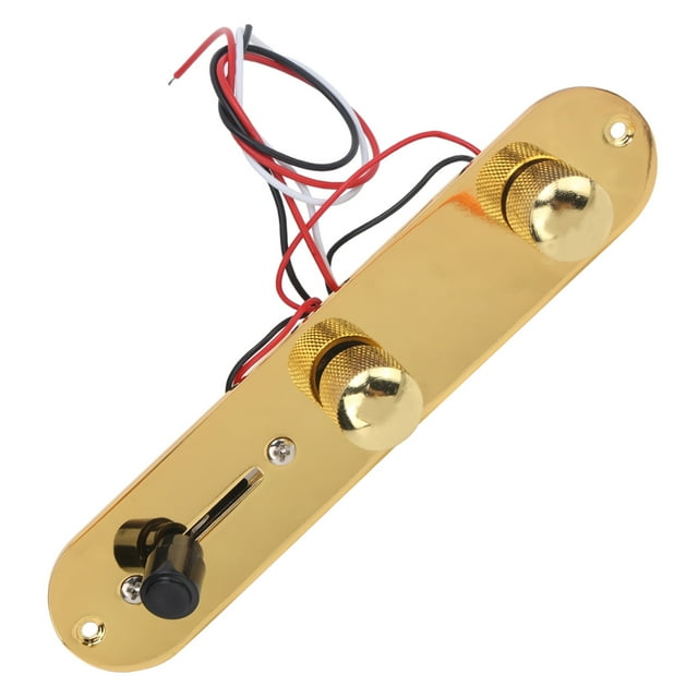 Metal Guitar Control Plate, Guitar Prewired Circuit Board Chrome Plating Surfaces High Grade Metal Material Professional Design for TL Electric Guitar Gold