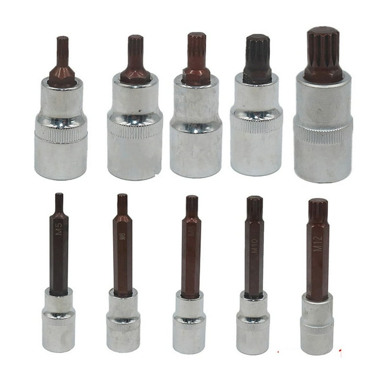 1PC 1 2inch Alloy Torx Screwdriver Bit 12 Point Socket Bits M5 M12 55 100mm