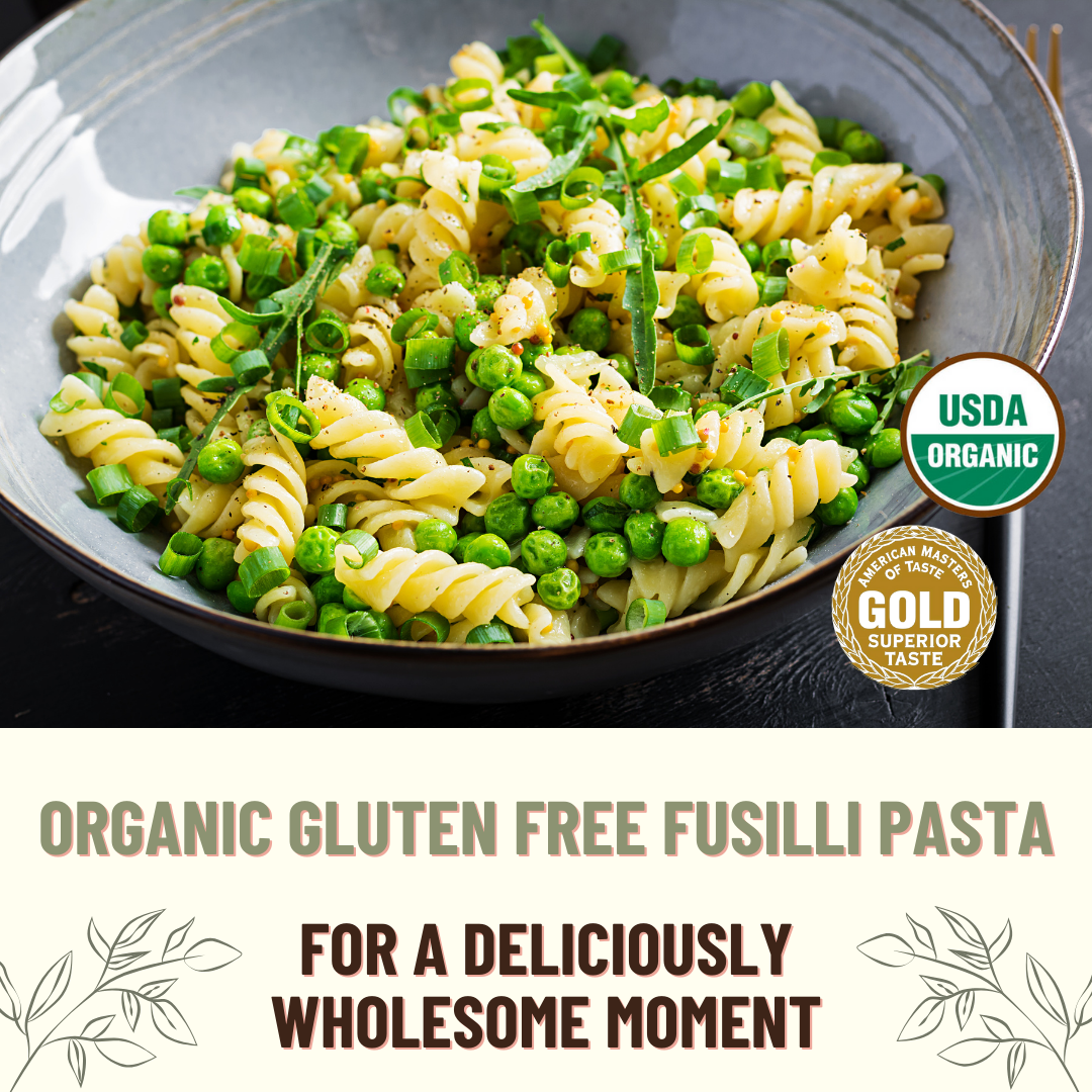Pasta, Fusilli  3/5LB BAGS Certified Gluten Free, USDA Organic & GMO Free,  Wheat & Corn-Free, Made w/3 Ingredients -Mountain High Organics