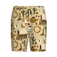 thumbnail image 3 of Picia Wild West Cowboy Pajama Shorts for Men, Men's Pajama Bottoms, Sleepwear,Short Pajama Pants-Small, 3 of 9