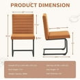 thumbnail image 2 of WSSYzyzf Upholstered Dining Chairs Set of 2, Modern Leathaire Kitchen Chairs with Steel Legs, High Back, Armless Chair for Dining Room, Kitchen, Brown, 2 of 5