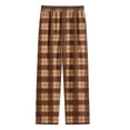 thumbnail image 3 of Edvintorg Girls Lounge Pants Fashion Plaid Elastic Waist Loose Casual Pants Trousers with Pockets Loungewear 4-16Y Teen Girl Clothes, 3 of 8