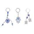 thumbnail image 1 of 3Pcs Evil Eye Keychain,Metal Color Glazed Blue Eye Keychain,Jewelry Craft Decoration for Car Bag Backpack Wallet, 1 of 9