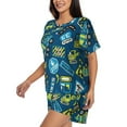 thumbnail image 2 of Susaid Dump Truck Print Women's Pajama Set, Button-Up Sleepwear with Elastic Waist Shorts, Perfect for Lounging, Yoga, Beach, and Casual Wear-3X-Large, 2 of 7