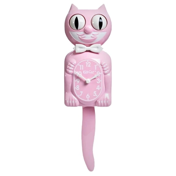 Bubblegum Pink Kit Cat Clock 15.5"  15.5" Full Size Kit-Cat Klock with Moving Eyes and Tail Retro Style