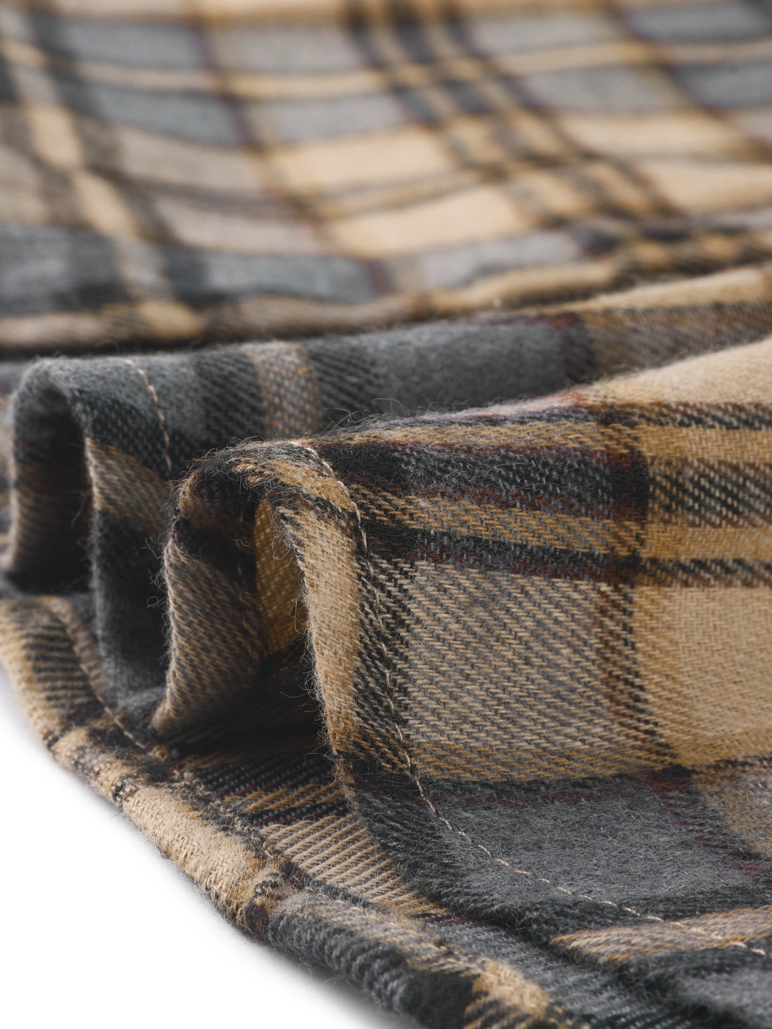 DARING DIVA Women's Casual Boyfriend Plaid Button Down Flannel Shirt M Brown Black