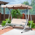 thumbnail image 2 of Reemplazo de toldo para columpio, cubierta superior de repuesto para columpio, cubierta superior impermeable para patio, asiento de patio, muebles (beige), 2 of 8
