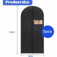thumbnail image 2 of Protector de Ropa Colgante, Fundas para Ropa Anti-Polvo y Transpirable, Bolsas de Ropa Colgante, Portatraje Bolsas Cubrepolvos para Vestidos, Trajes, Faldas, Abrigos, Negro, 2 of 4