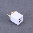 thumbnail image 3 of EeaseMX Cargador USB dual de 2,1 A para el hogar, viajes, adaptador de corriente USB rápido, enchufe para smartphone con enchufe europeo (borde dorado), 3 of 6