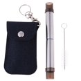 thumbnail image 1 of Tubo Plegable Portátil Del Lechón De La Paja De Beber Con Llavero Del Cepillo Del Del Transporte L negro, 1 of 9