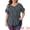 Black, variant on DARING DIVA Women's Plus V Neck Ruffle Sleeve Floral Casual Blouses 1X Black