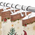 thumbnail image 5 of Christmas Shower Curtain, 72" x 72", Xmas Dwarfs Pine Tree Snowflakes Yellow Wood Grain Waterproof Bathroom Curtain Washable Shower Curtain Set with 12 Hooks, 5 of 6