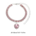 thumbnail image 3 of Aoznliie Dog Rhinestone Cat Collar, Adjustable Bling Crystal Pet Necklace with Heart Pendant for Small Medium Pets Party Wedding, 7.9-11.8 Inches, 3 of 6