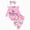 R001-Pink, variant on NOLDARES Infant Baby Girl Fall Clothes Print Long Sleeve Romper Pants Headband Newborn 0 3 6 12 18 24M Outfit(Pink,3-6 M)