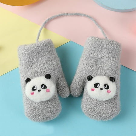 

Dyfzdhu Kid Winter Gloves Children Stretchy Warm Gloves Boys Or Girls Knit Gloves Grey