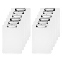 Uxcell 6" x 9" Plastic Clear Hanging Clipboard A5 Transparent Clipboard, Yellow,12Pcs