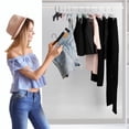thumbnail image 4 of Paquete de 10 perchas para ropa con fuertes ganchos de clip ajustables antideslizantes, perchas para pantalones que ahorran espacio para colgar pantalones, calcetines, faldas, abrigos, color negro, 4 of 4