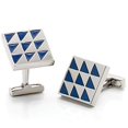 thumbnail image 1 of Alamode LO1191 Men Rhodium Brass Cufflink with Epoxy in Montana, 1 of 1