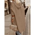 thumbnail image 3 of Women's Hooded Long Knit Cardigan Open Front Loose Sweater Coat with Pockets, 3 of 5