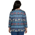 thumbnail image 2 of Alfred Dunner Womens Plus-Size Printed Sleeve Floral Embroidered Top, 2 of 4