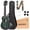 Green, variant on AODSK  21"  Ukulele Kit with Case, Clip-On Tuner, Strap, Nylon Strings, Picks, Online Lesson, Ukelele Beginner Series (Natural)