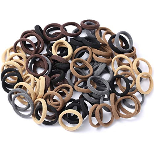 100PCS Hair Tie Rubber Band Thick Curly Hair Rings Elastics Ponytail Holder 2''