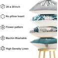 thumbnail image 3 of Decorative Throw Pillow Covers Set of 4 Green Pillow Covers 20x20 inch Throw Pillow Cases Linen Square Pillow Case,Modern Farmhouse Outdoor Pillow Covers for Couch Sofa Living Room Bed, 3 of 6