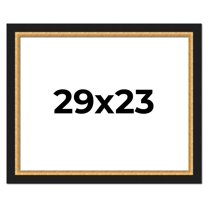 29x23 Frame Gold Real Wood Picture Frame Width 2.25 Inches | Interior Frame Depth 0.5 Inches |