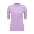 thumbnail image 3 of Blouses for women dressy casual Knitting Cotton Soft Clothing L Purple womens blouses, 3 of 4