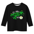 thumbnail image 4 of Gunia Toddler Boys Girls St Patricks Shirt 3/4 Sleeve Irish Green Shamrock Clover Funny Graphic Crew Neck Casual Breathable Soft St. Patrick'S Day T-Shirt Kids Tee Tops 3-14 Years Black, 4 of 4