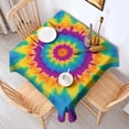 thumbnail image 2 of Colorful Tie Dye Star Pattern Square Tablecloth,Waterproof Square Table Cover,Wipeable Spillproof Washable Table Cover for Home Kitchen Party Decor 42"X42"(107x107cm), 2 of 6