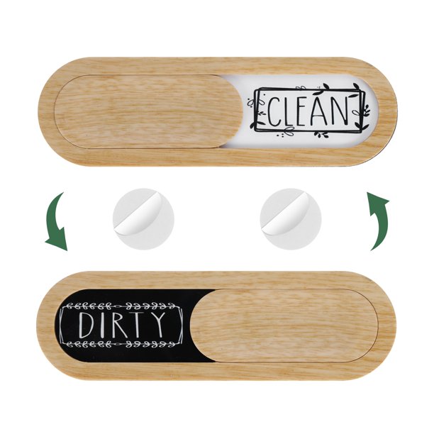 Uxcell Dishwasher Magnet Clean Dirty Sign Oval Black/White Sign for Dishwasher, Beige