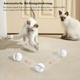 thumbnail image 3 of Juguete para gatos, pelota blanca con luz LED, rotación automática de 360 grados y carga USB, juguete interactivo para gatos, perros y gatitos., 3 of 5