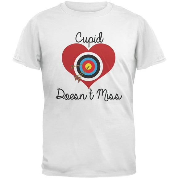 Cupid Doesn't Miss White Adult T-Shirt