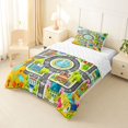 thumbnail image 2 of Manfei Boys City Map Twin Comforter Sets,Cartoon Buildings Bedding Set,Gray,Reversible,2-Piece,1 Comforter and 1 Pillowcase, 2 of 7