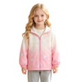 thumbnail image 2 of CPNG Girls Hooded Jacket Gradient Color Heart Print Zip Up Windbreaker Coat Spring Autumn Lightweight Breathable Outdoor Outerwear, 2 of 4