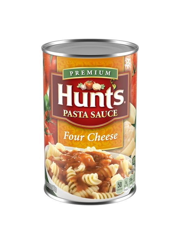 Hunt's Four Cheese Pasta Sauce, 100% Natural Tomato Sauce, Spaghetti Sauce, 24 oz Can