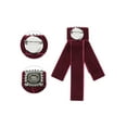 thumbnail image 3 of INSPIRE CHIC Women's Velvet Pre-Tied Bowknot Brooch Pin with Rhinestone for Wedding Party Burgundy, 3 of 5