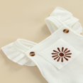 thumbnail image 4 of Newborn Infant Baby Girl Romper Floral Pattern Ruffle Sleeve Bottom Snap Jumpsuit with Hair Accessories, 4 of 6