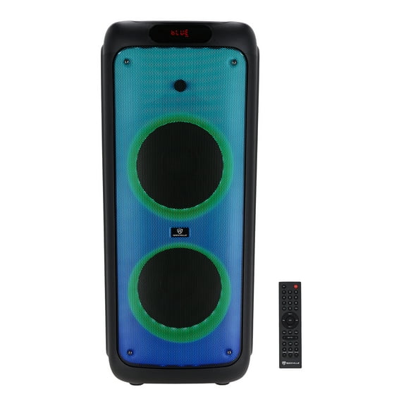 Rockville BASS PARTY 10 Dual 10 inch Portable Battery LED Party Bluetooth Speaker