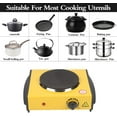 thumbnail image 4 of Countertop Burner - Compact and Portable Electric Hot Plate Stove, Temperature Controls, 1000/2000 Watts Coiled/Cast Single/Double Burner (Yellow, Cast Single), 4 of 6