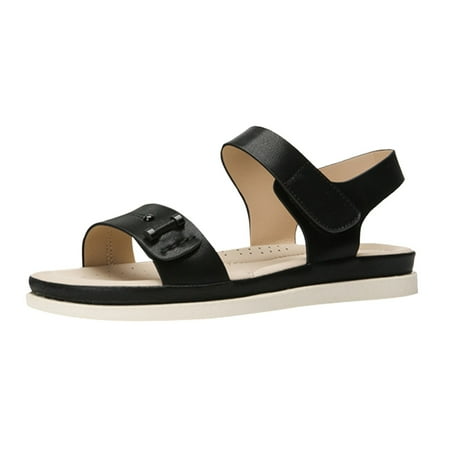 

Cathalem Summer New Slippers Sandals Custom Non Slip Toddler Leather Sandals Women Sandals Black 38