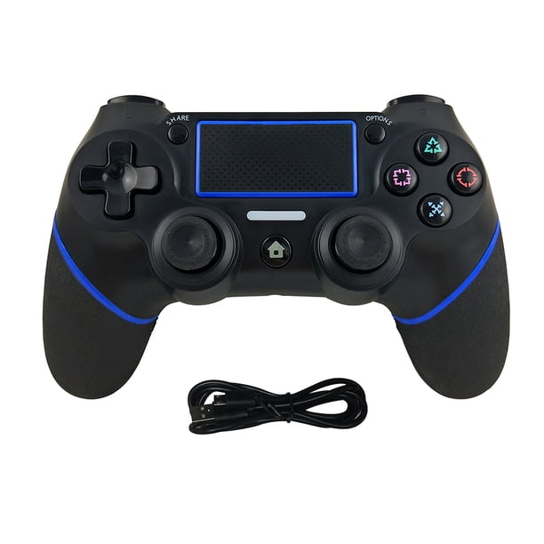 Gamepad inalámbrico Dual Shock Game Controller Bluetooth Recargable Gamepad Reemplazo para PS4, Negro Azul Inevent EL001950-02B