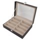 thumbnail image 4 of Estuche de exposición para gafas de cuero PU, caja de soporte para almacenamiento de gafas de sol multifuncional con múltiples compartimentos para guardarropa del hogar, 4 of 10