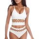 thumbnail image 1 of Gibobby Conjunto de lencería de encaje Ropa interior ahuecada, traje de mujer, pecho pequeño, , sin anillo de , sujetador, camisola deportiva de talla grande(Blanco, XL), 1 of 5