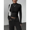 thumbnail image 5 of Zeagoo Mock Neck Tops for Women Dressy Casual Fall Long Sleeve Shirts Winter Undershirts Lightweight Slim Fit Clothes, 5 of 6