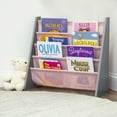thumbnail image 4 of Humble Crew Kids Sophie Bookshelf 4 Tier Book Storage, Grey/Pink, 4 of 6